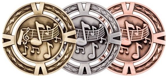 Muziek Medaille Luxe MM1028 goud-zilver-brons Ø 60 mm